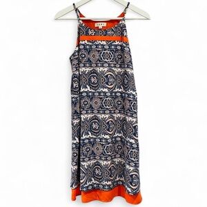 THML Anthropologie Blue & Orange Paisley Strappy Dress